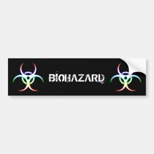 Glowing Biohazard Symbol - Bumper Sticker
