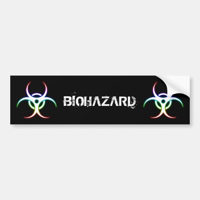 Glowing Biohazard Symbol - Bumper Sticker (Front)