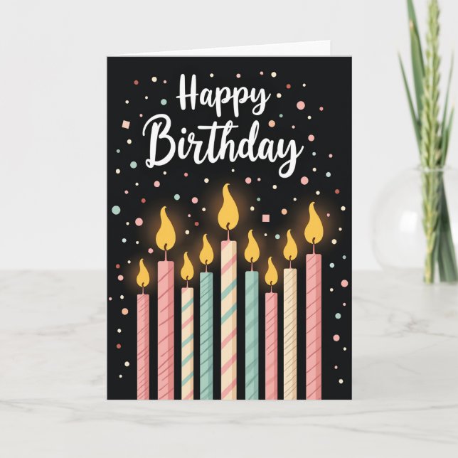Glowing Birthday Flame Card (Front)