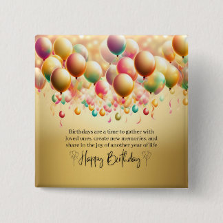 Glowing Birthday Wishes 15 Cm Square Badge