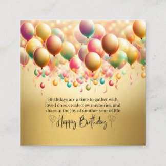 Glowing Birthday Wishes Square Business Card