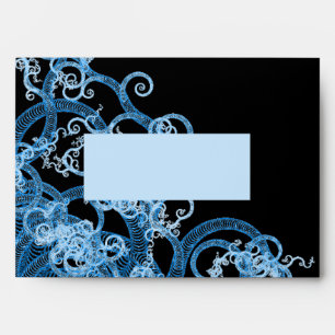 Glowing Blue Alien Tentacles Envelope