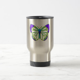 Glowing Blue Butterfly Travel Mug