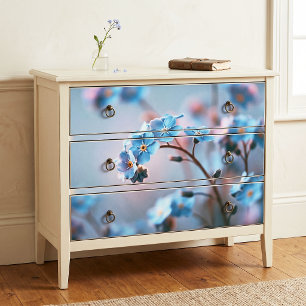 Glowing Blue Ethereal Forget-Me-Not Decoupage Tissue Paper