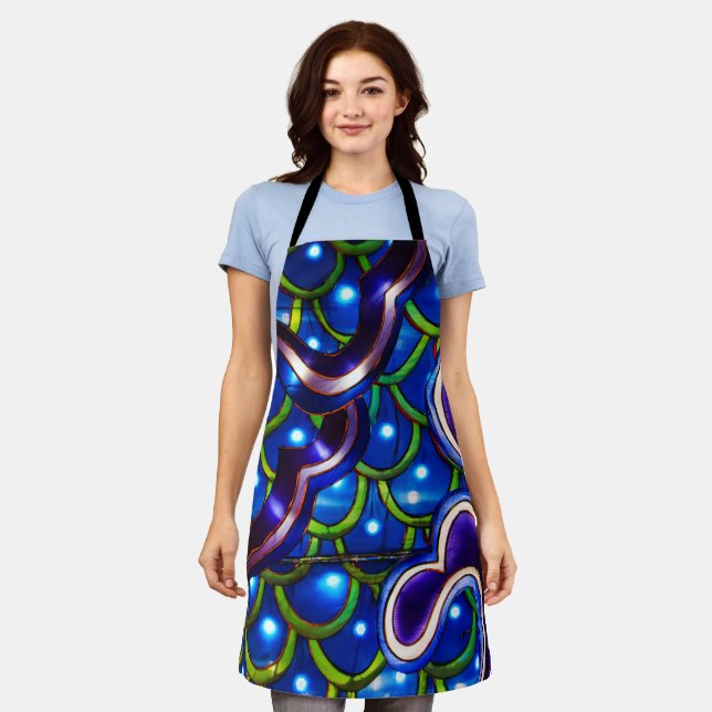 Glowing Blue Scales  Apron (Worn)