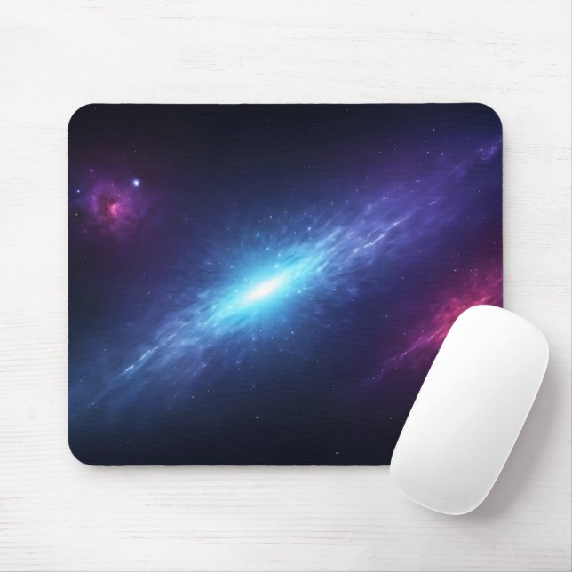 Glowing Blue Supernova Space Nebula Astronomy Mouse Mat (With Mouse)