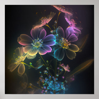Glowing Bouquet Poster