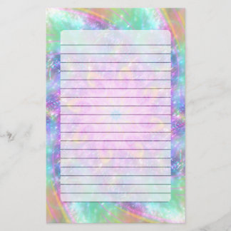 Glowing Bright Lights Colorful Spiral Mandala Art Stationery