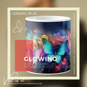 Glowing Butterfly Design Ceramic Mug