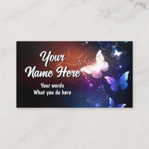 Glowing butterfly in the dark business card