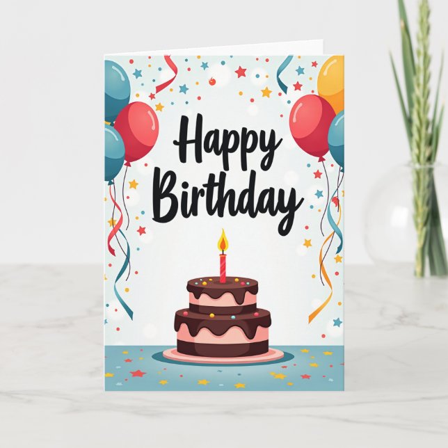 Glowing Candle Birthday Card (Front)