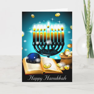 Glowing Candles Hanukkah Cherish Blessings Holiday Card