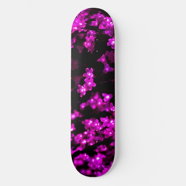 Glowing Cherry Blossom Skateboard Deck (Front)