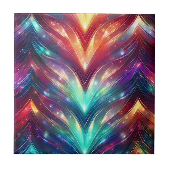 Glowing Chevron Number Three  Tile (Front)