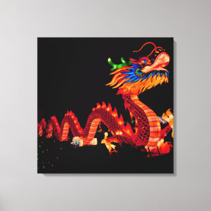 Glowing Chinese Parade Dragon Canvas Print
