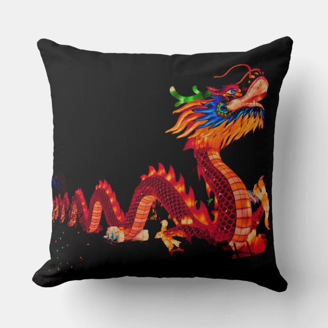 Glowing Chinese Parade Dragon Cushion (Front)