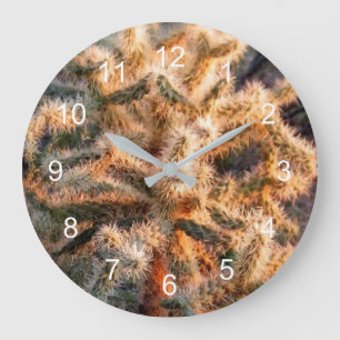 Glowing Cholla Large Clock