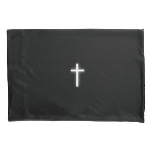 Glowing Christian Cross - Watching Over Me Pillowcase