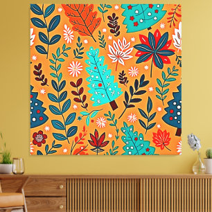 Glowing Christmas Pattern Design Canvas Print