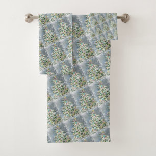 GLOWING CHRISTMAS TREE BATH TOWEL SET