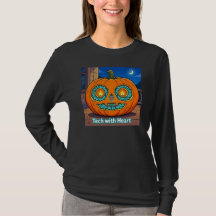 Glowing Circuit Pumpkin - Women's Long Sleeve Tee