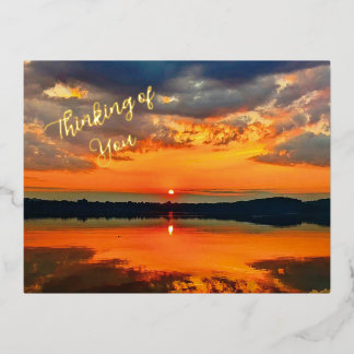 Glowing Clouds Foil Holiday Postcard