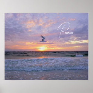 Glowing Clouds Over Sunset Poster