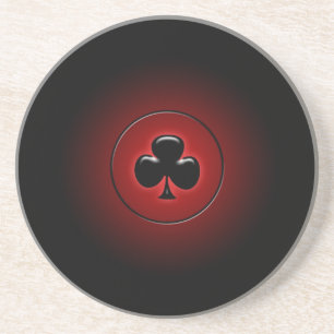 Glowing club card suit coaster