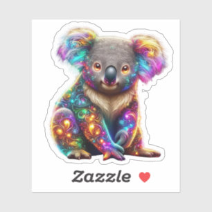 "Glowing Colourful Koala - Radiant Wildlife Art"