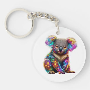 "Glowing Colourful Koala - Radiant Wildlife Art" Key Ring