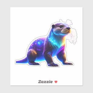 Glowing Colourful Otter Art