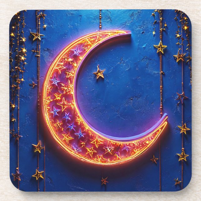 Glowing crescent moon coaster (Front)