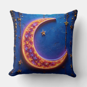 Glowing crescent moon cushion
