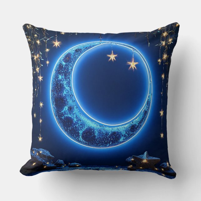 Glowing crescent moon cushion (Front)