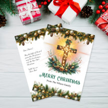 Glowing Cross | Christian Christmas Card