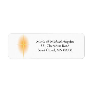 Glowing Cross Christian Church Wedding Labels