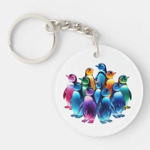 Glowing Cute Penguins Key Ring