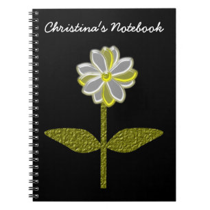 Glowing Daisy Flower Customisable Notebook
