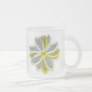 Glowing Daisy Flower Frosted Glass Mug