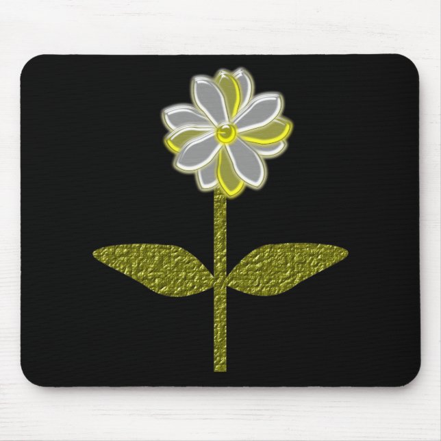 Glowing Daisy Flower Mousepad (Front)