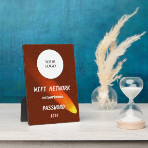 Glowing Dark Brown Leather Share Wifi Network Plaque