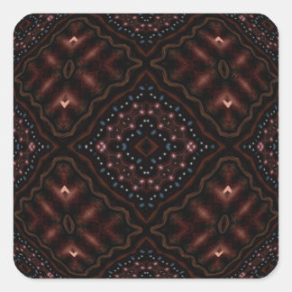 Glowing Darkness Kaleidoscope Mandala Square Sticker