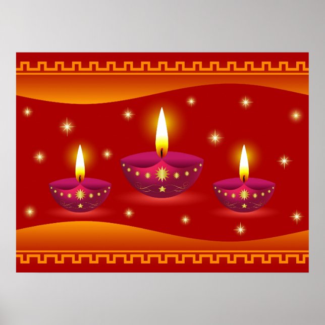 Glowing Decorative Lamps Poster (Front)
