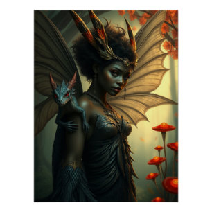 Glowing Dragon Fairy Art  Poster