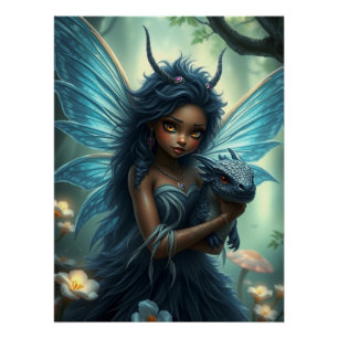 Glowing Dragon Fairy Art  Poster