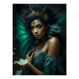 Glowing Dragon Fairy Art  Poster