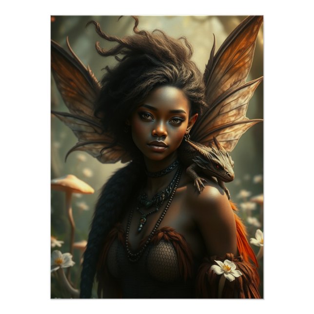 Glowing Dragon Fairy Art  Poster (Front)
