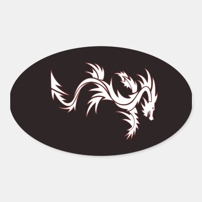 Glowing dragon oval sticker (Front)