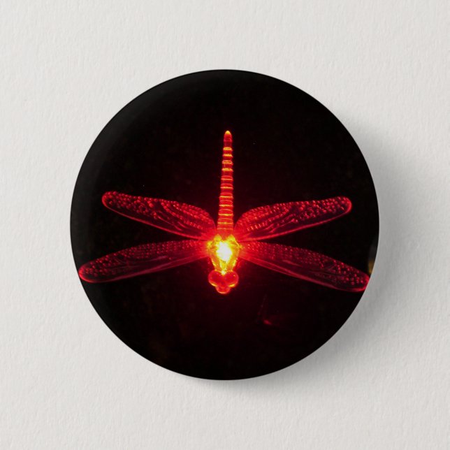 Glowing Dragonfly 6 Cm Round Badge (Front)