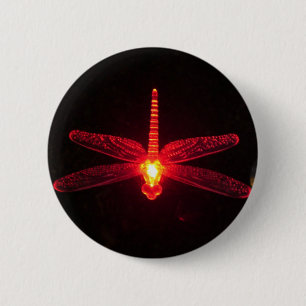 Glowing Dragonfly 6 Cm Round Badge